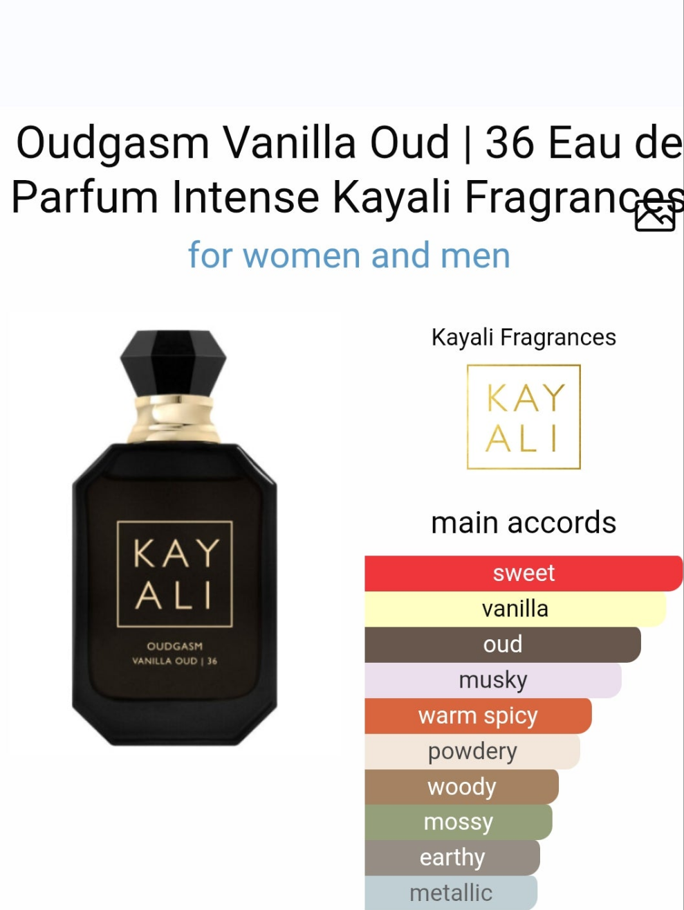 Oudgasm Vanilla Oud | 36 Eau de Parfum Intense by Kayali 10pml