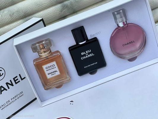 chanel set : coco Intense _bleu de chanel edp_chance eau tendre