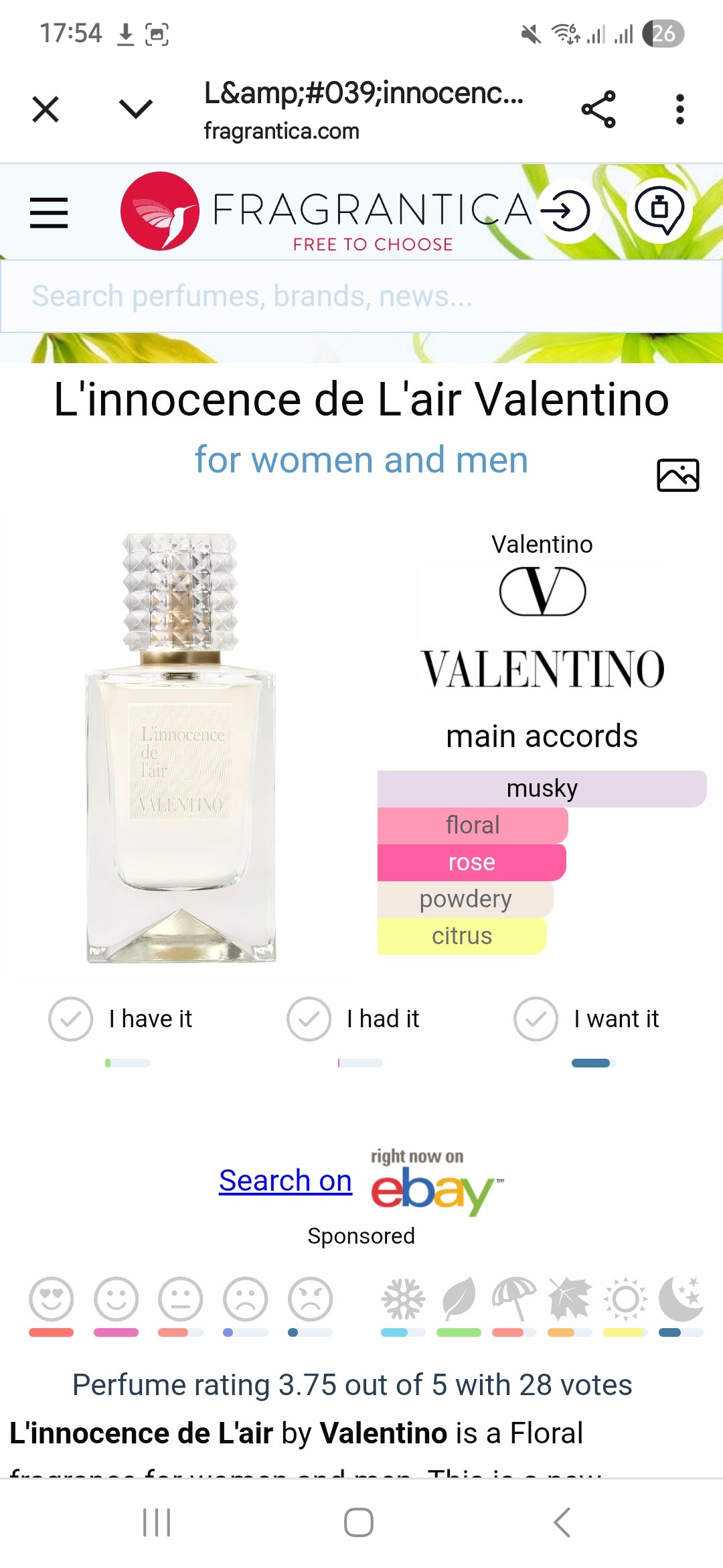 L'innocence de L'air by Valentino 100ml