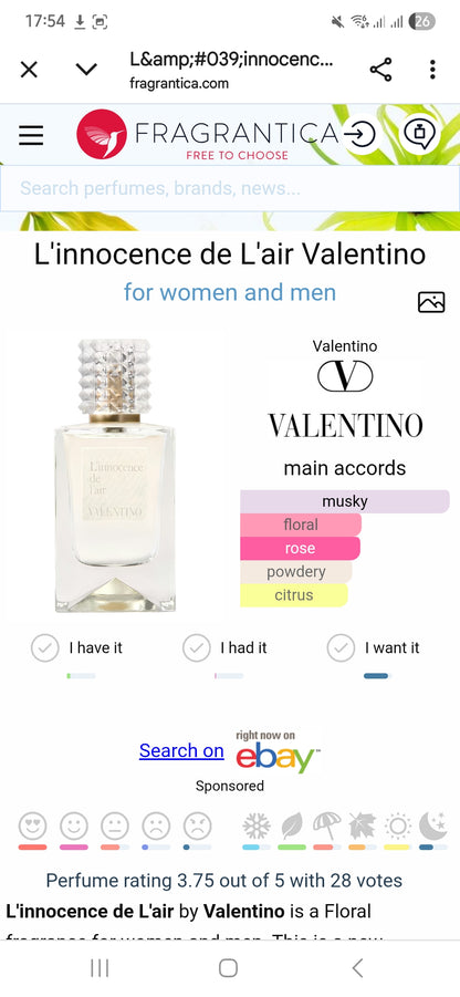 L'innocence de L'air by Valentino 100ml